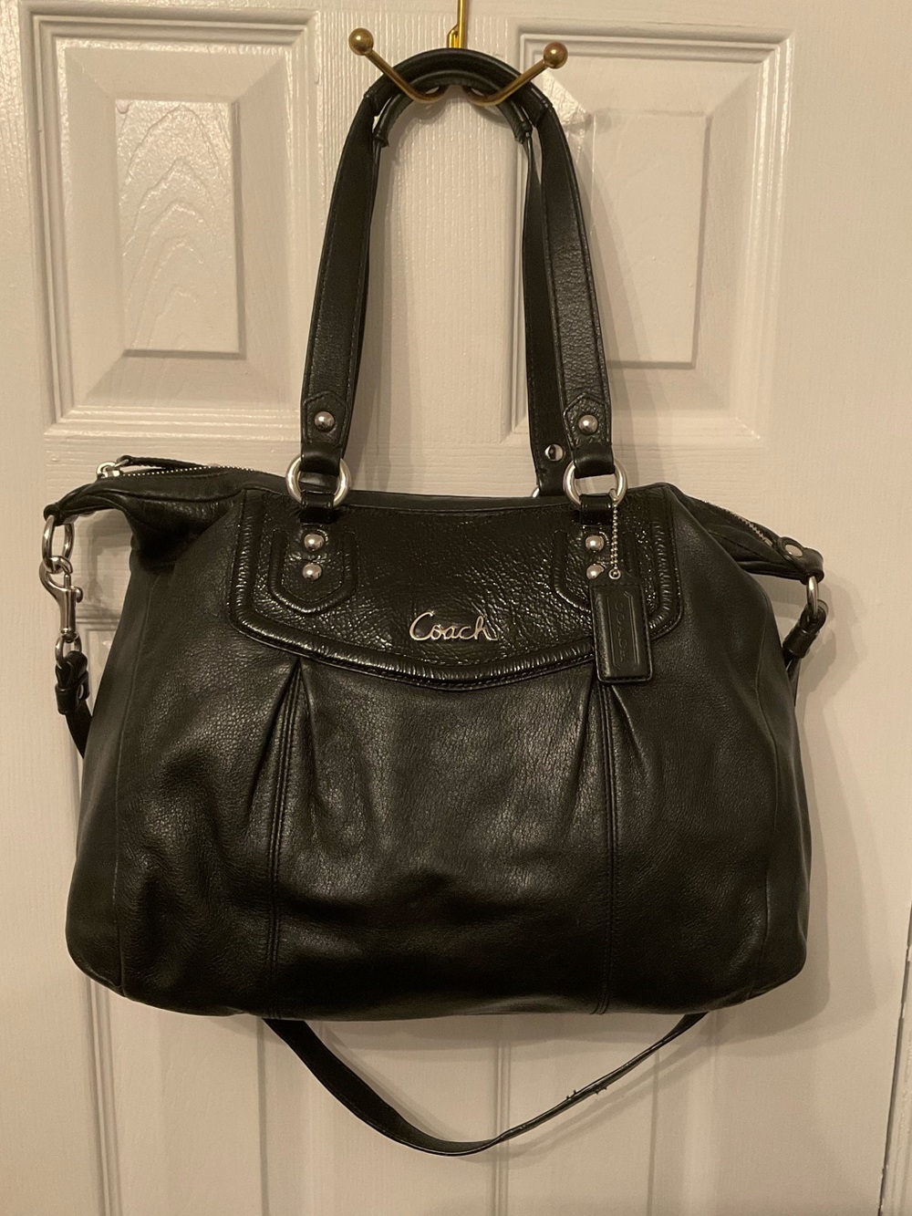 Coach Black Leather Satchel Bag